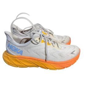 Hoka One One Arahi 6 Running Shoes Womens Size 8 B Sneakers 1123195 White Orange